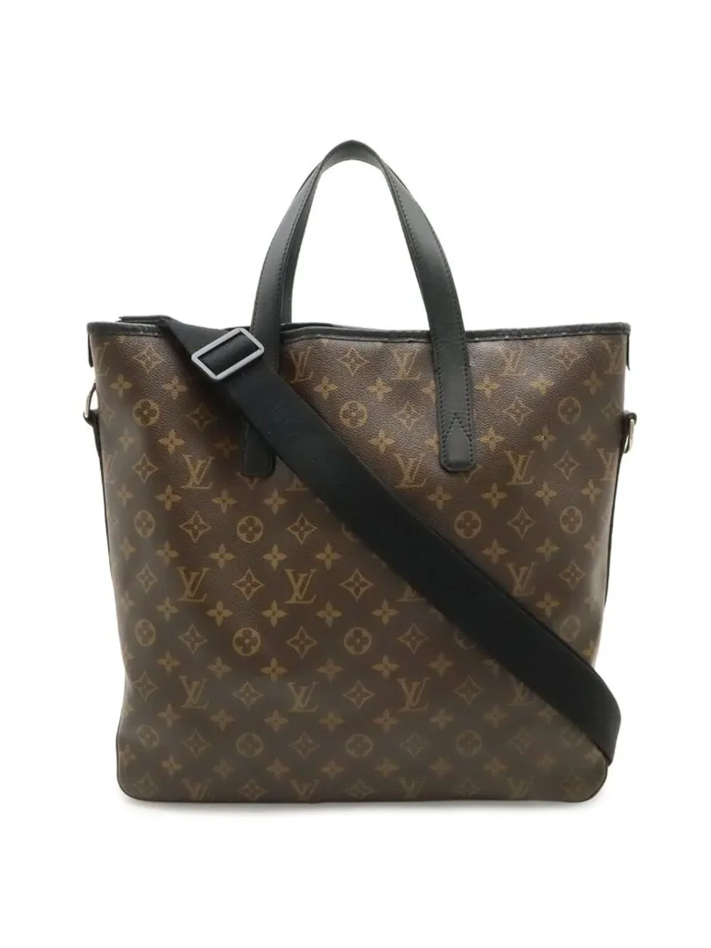 Louis Vuitton Monogram Macassar Davis Tote Large Shoulder Bag Brown